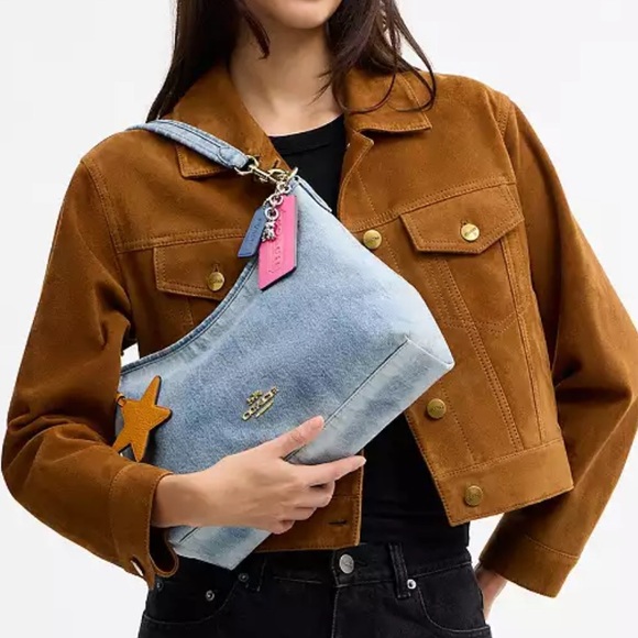 Coach Laurel Loved Denim Purse W/Charms,New! - Picture 9 of 10